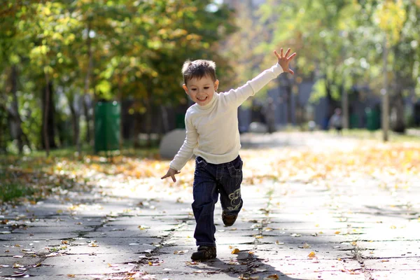 Kleiner Junge rennt in Sommerpark — Stockfoto