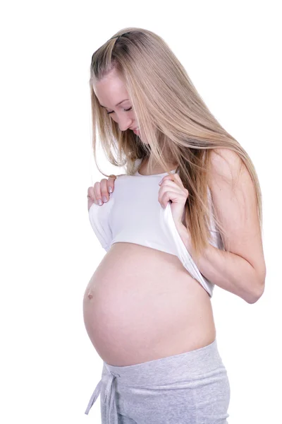 孕妇-孕妇腹部 — 图库照片
