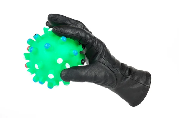 Hand Glove Holds Ball — Stock Photo, Image