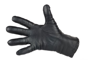 A hand in a glove shows fingers clipart