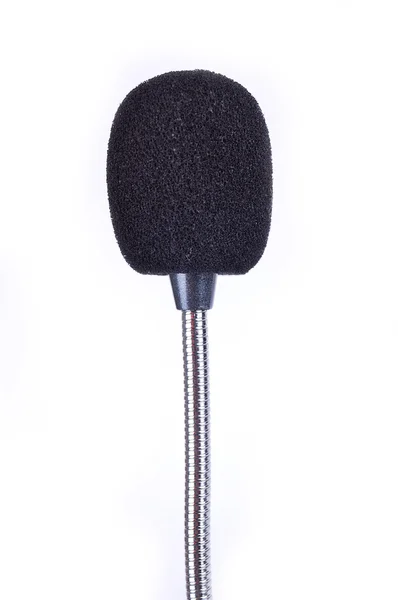 Чорний Мікрофон Білому Тлі — стокове фото