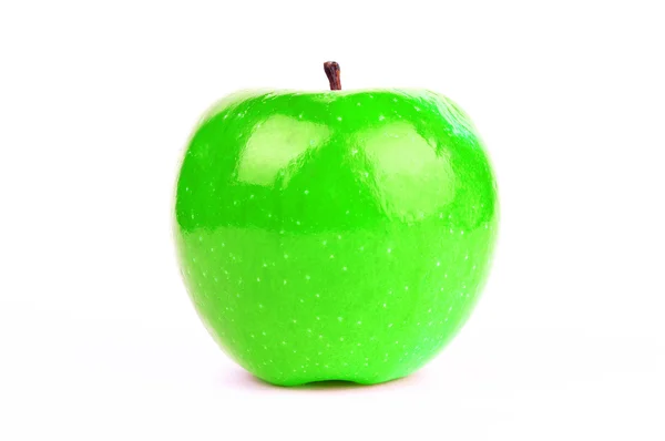 Groene Verse Appel Een Witte Achtergrond — Stockfoto