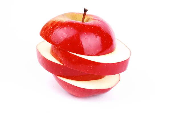 Manzana Roja Fresca Sobre Fondo Blanco —  Fotos de Stock