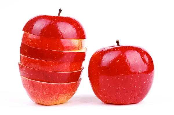 Roter Frischer Apfel Auf Weißem Hintergrund — Stockfoto