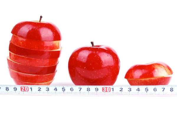 Červené Čerstvé Jablko Bílém Pozadí — Stock fotografie