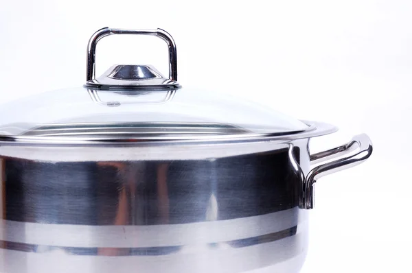 白地に金属製の鍋 — ストック写真