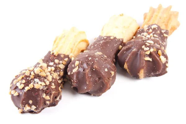 Cookie gedekt chocolade — Stockfoto