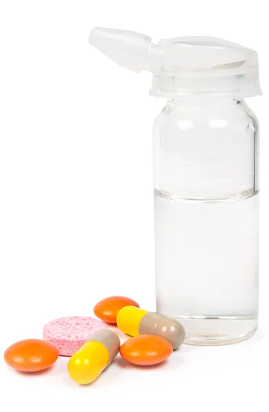 Botella con spray nasal —  Fotos de Stock