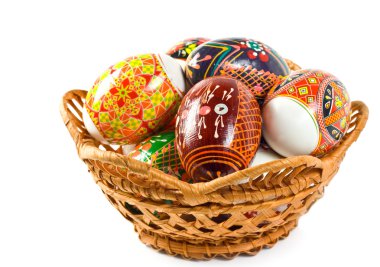 Ukrainian folk patterns Easter eggs clipart