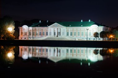 Estate Kuskovo at night clipart