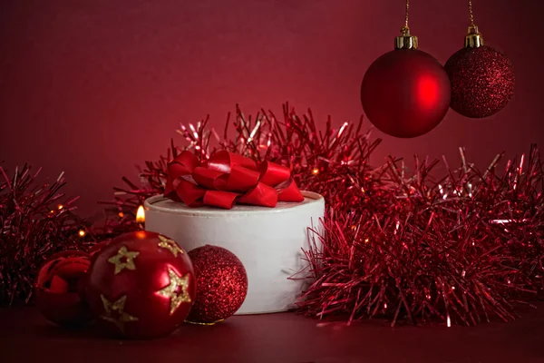 Boże Narodzenie układ w czerwonych kolorach — Zdjęcie stockowe