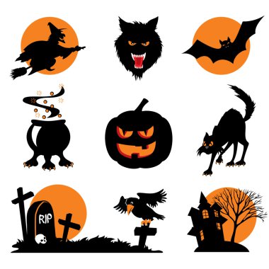 Halloween icons clipart