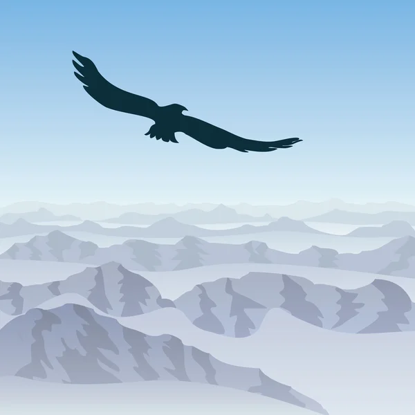 Aigle solitaire — Image vectorielle