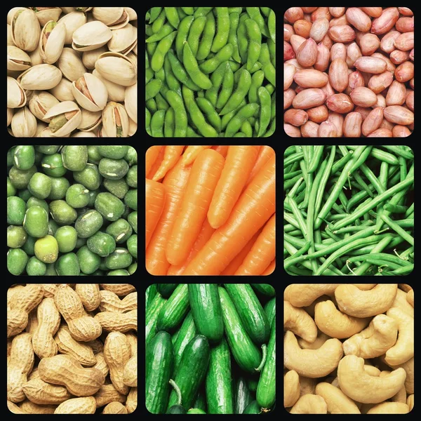 Nuts and vegetables — Stock Photo, Image