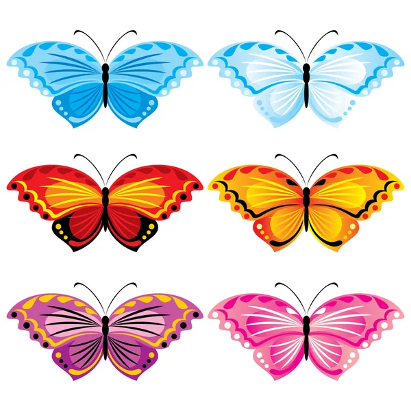 Набор бабочек — стоковый вектор