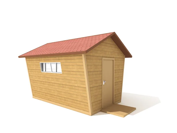 Casa de madera 3d ilustración —  Fotos de Stock