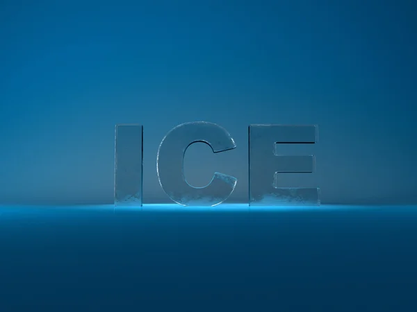 冷冻的文本冰 — 图库照片