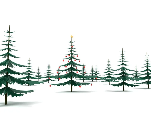 现代金属圣诞树在佛瑞斯 — 图库照片