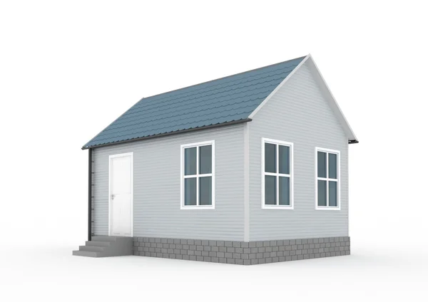 Pequena Casa Fundo Branco Imagem Renderizada — Fotografia de Stock