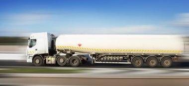 Fuel truck in motion clipart