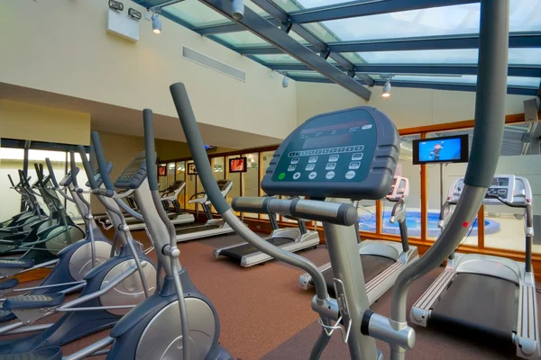 Gym interior with equipment — Stock Photo, Image