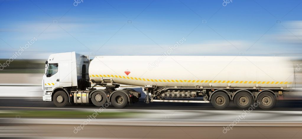 Fuel truck in motion