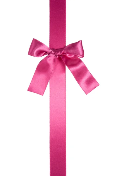 Violet-red vertical ribbon with bow — Stock Photo, Image