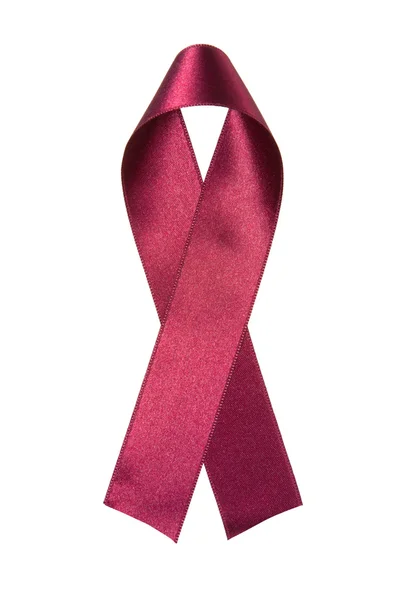 Ciemno czerwony piersi raka wstążka — Zdjęcie stockowe