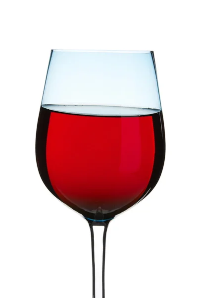 Verre Vin Rouge Mousseux Isolé Sur Blanc — Photo