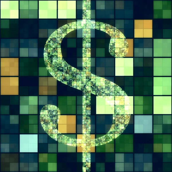 Tła Kafelkowego Rastrowych Znak Dolara — Zdjęcie stockowe