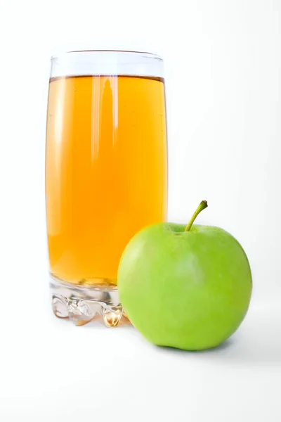 Zielone jabłko i sok jabłkowy — Zdjęcie stockowe