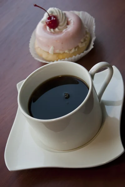 Una Taza Café Delicioso Pastel — Foto de Stock