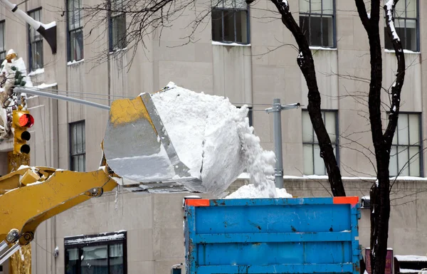 Snow removing in Manhatten — Stock Photo, Image