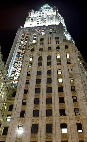 Woolworth gebouw 's nachts. Manhattan — Stockfoto