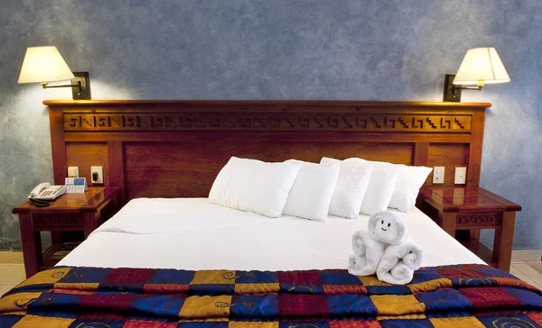 stock image King size bed in resort