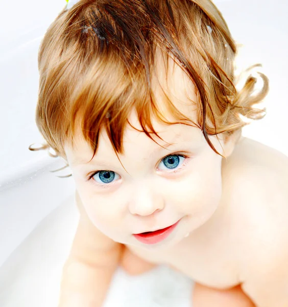 Baby taking a bath — Stock Photo, Image