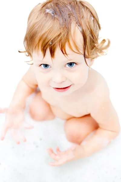 Baby taking a bath — Stock Photo, Image