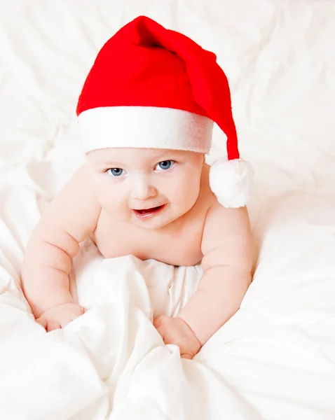 Dítě v klobouku vánoční — Stock fotografie