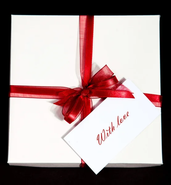 Present-box with note — Stock Photo, Image