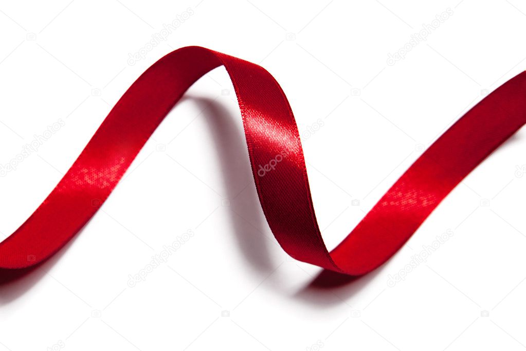 Image of red ribbon on white background