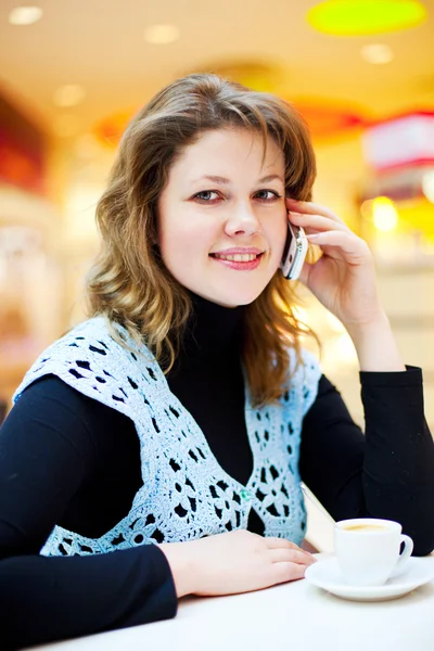 Woman in the cafe — Stock Photo, Image