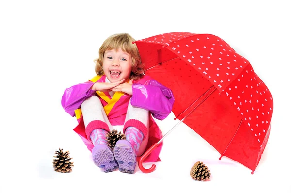 Barn med paraply — Stockfoto