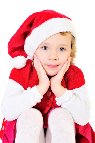 Liten santa flicka — Stockfoto