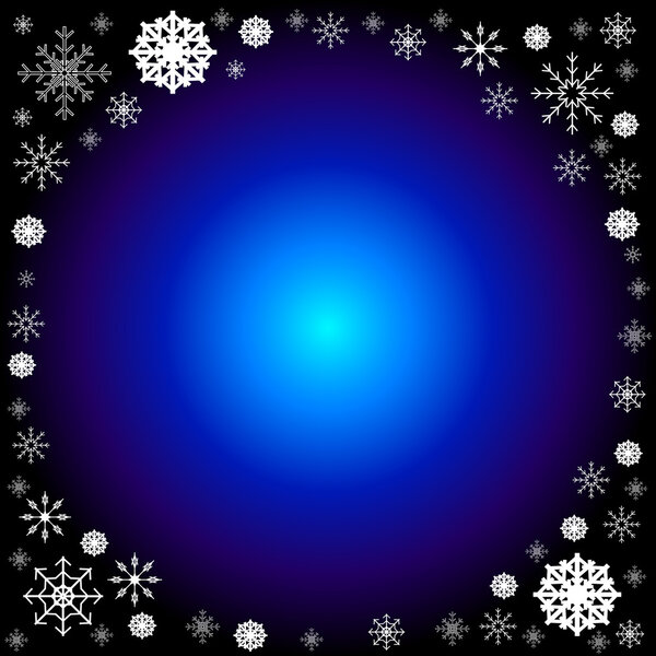 Snowflakes on a black background