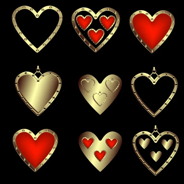 Abstract collection of hearts — Stock Vector