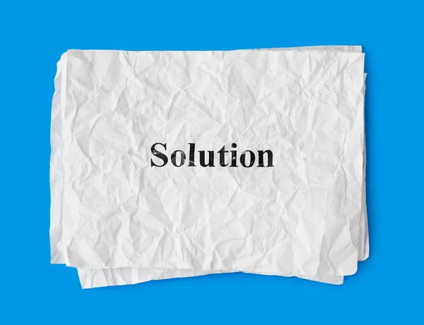 Verfrommeld papier oplossing — Stockfoto