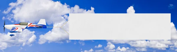 stock image Flying airplane and banner