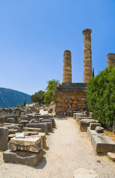Ερείπια της αρχαίας πόλης Δελφοί, Ελλάδα — Φωτογραφία Αρχείου