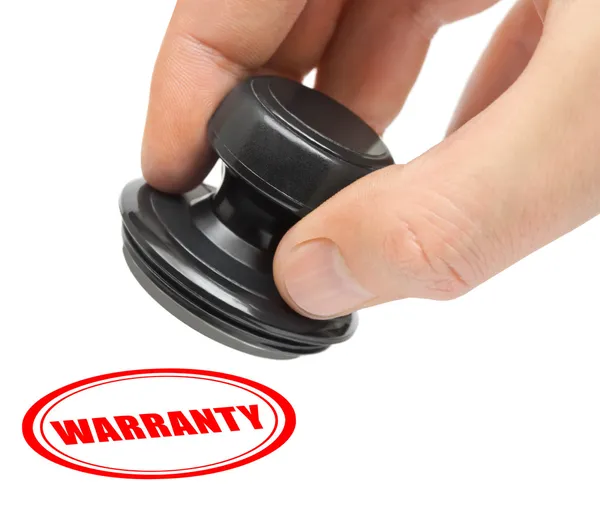 Hand and stamp Warranty — Stock Photo, Image