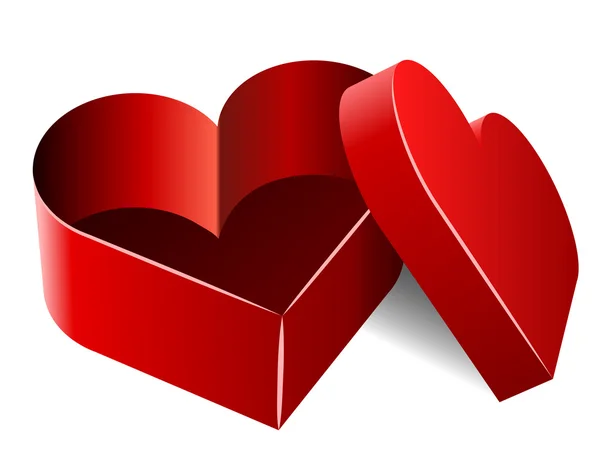 Boîte en forme de coeur — Image vectorielle